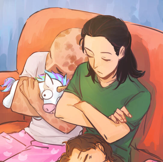 Loki, Wade and Peter sleeping on couch
